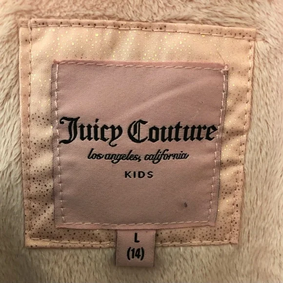 Juice Couture Los Angeles California Puffer for Girls Size 14 Pink Like New - Picture 10 of 11